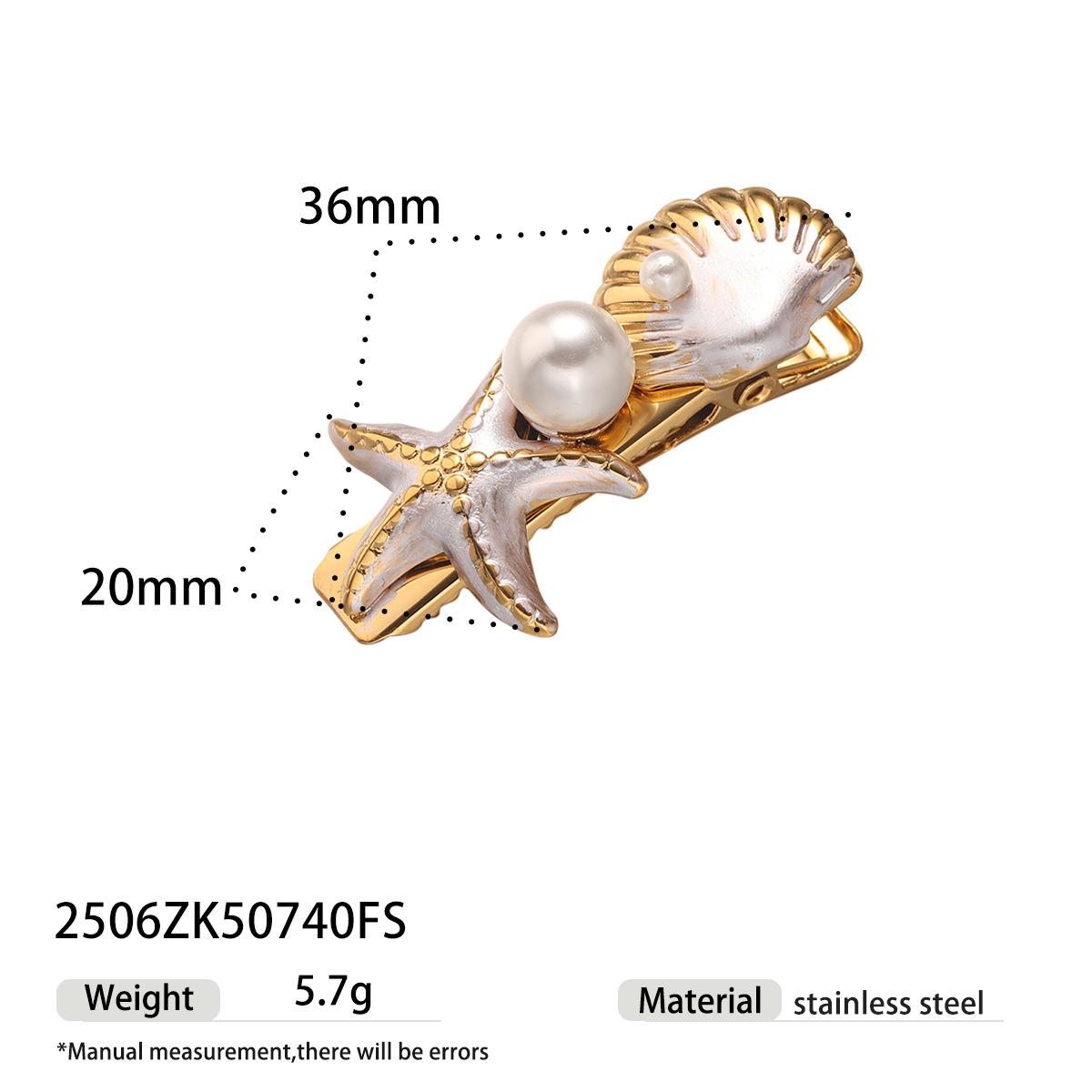 Tena Tarjeta de horquilla de acero inoxidable europea y americana Ocean Beach Wind Estrella de mar Shell Pinza para el cabello de perlas de imitación Accesorios para el cabello exquisitos de alta calidad