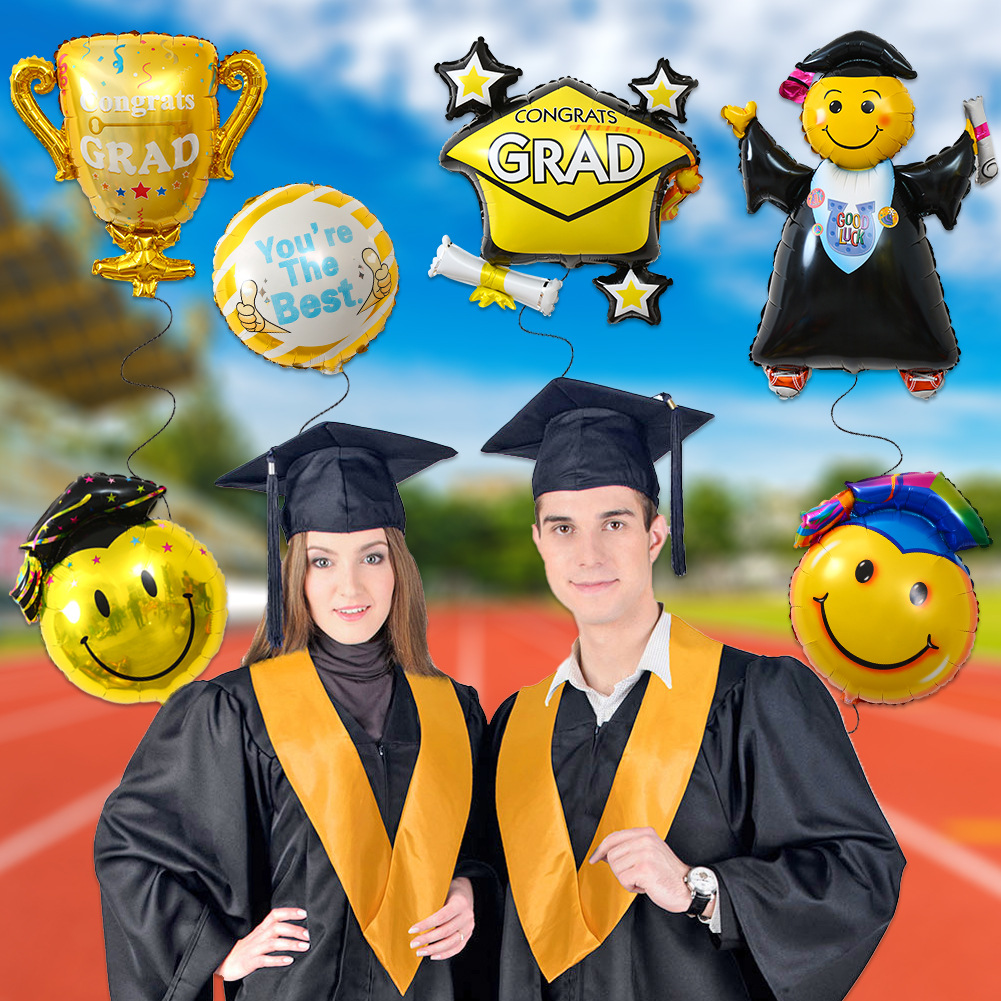 Temporada de graduación película de aluminio globo ceremonia de graduación tapa de doctorado certificado de graduación globo temporada de graduación Decoración Accesorios de la foto