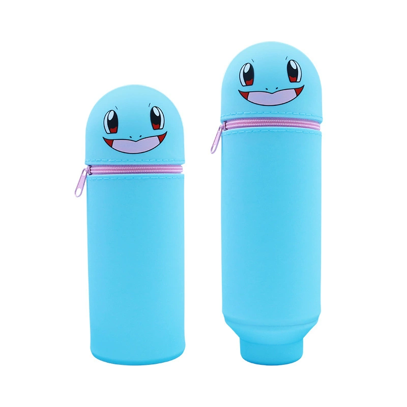 Silicone Cartoon Pencil Case, Large-Capacity Foldable Stationery Pouch, Dinosaur & Animal Designs