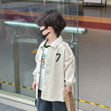 儿童秋装长袖外套童装男童单排扣风衣时尚洋气中长款上衣no退no换