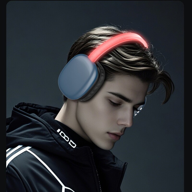 Factory Direct Sales Cross-Border Popular Led Cool Luminous Head-Mounted Wireless Bluetooth Headset E-Sports Live Broadcast