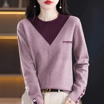 2024 осенняя нижняя рубашка женская осенняя и зимняя трикотажная фальшивка