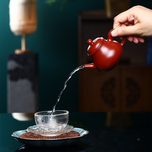 Gaobale horizontal pot manufacturer wholesale Yixing purple clay pot raw ore Dahongpao mud teapot Kungfu tea set on behalf of