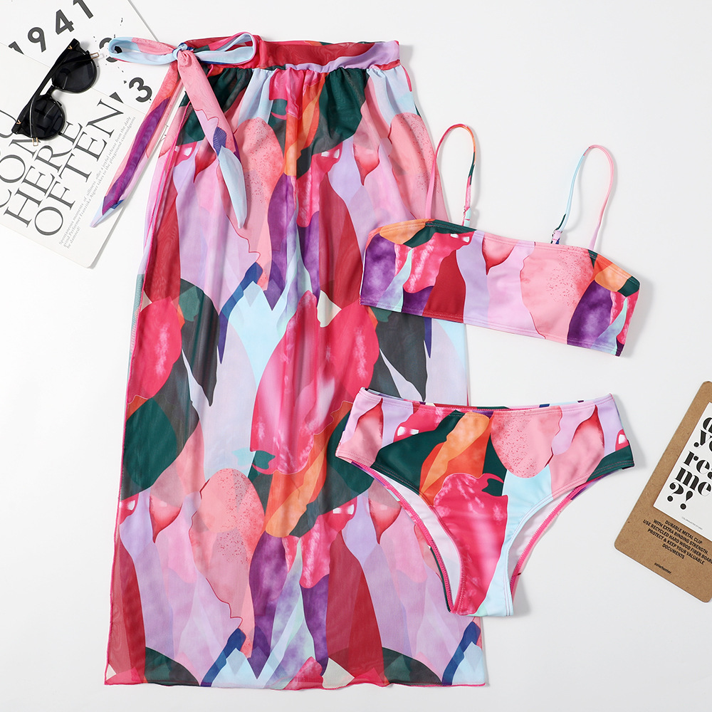 210g Weight Spandex, Polyester Fabric Type Swimming Occasion Printing Pattern Women'S Gender Pink, Purple, Red, Green, Blue, Yellow Color Women's Printing Cover Ups 9