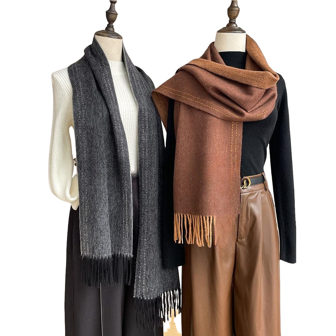 Doppelseitiger Damen Schal Aus Kunstkaschmir Für Den Winter_voghion.com