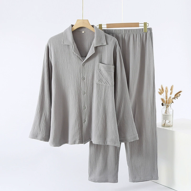 Уютный oversized демисезонный хлопковый пижамный костюм с кардиганом, длинными рукавами и брюками