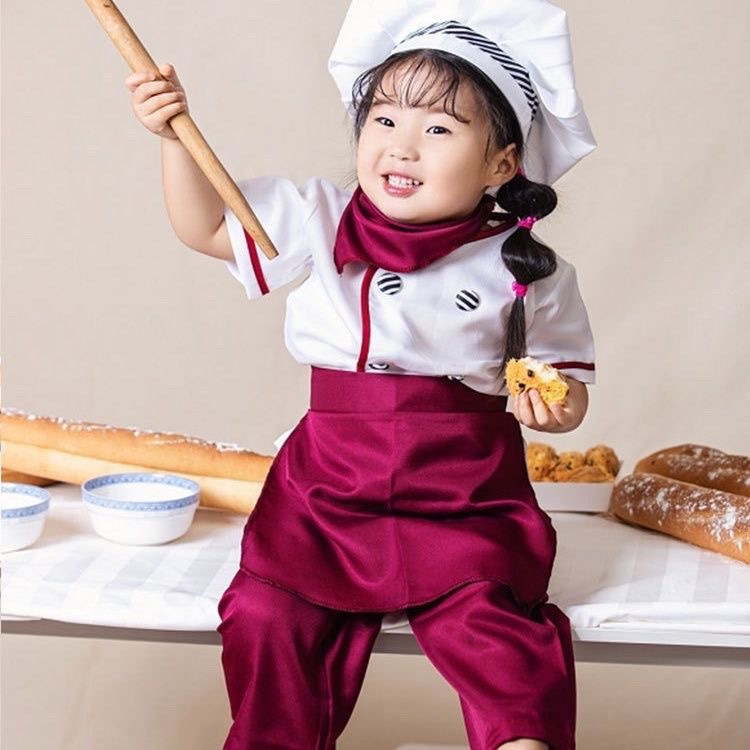 儿童小厨师服套装幼儿园烘焙万圣节角色扮演小孩摄影服装职业体验