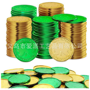 Spot Clover Gold Coins Irish Festival Coins St. Patrick's Day Green Leaf Coins Irish Festival Gold Coins