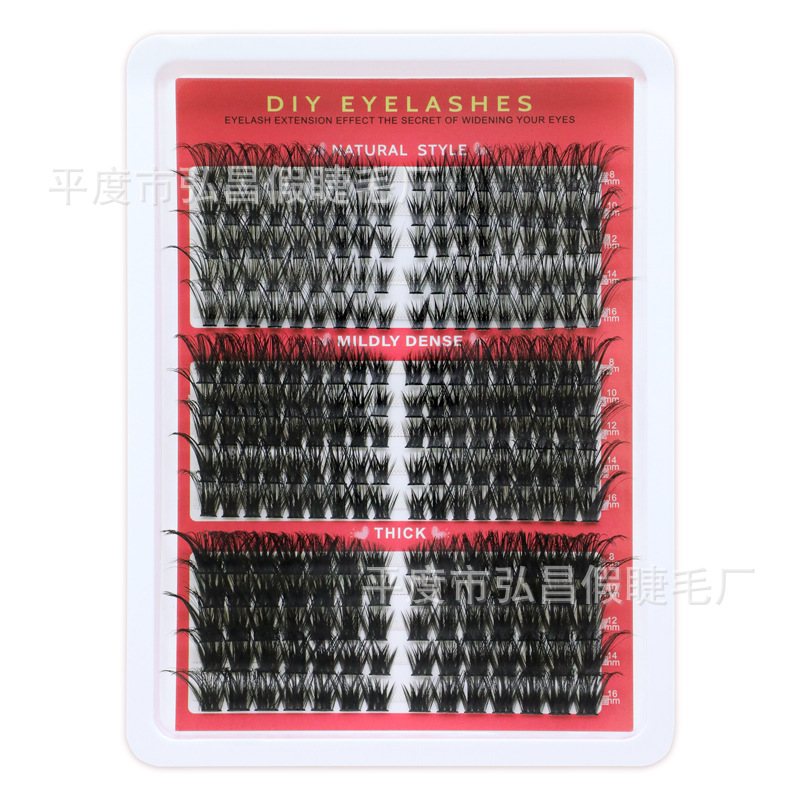 Amazon Border Border Pestañas postizas DIY Cúmulo único 50D 80D 120D Mezcla 250 Pestañas postizas rizadas