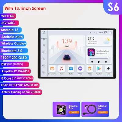 DVD Navigation: machine Android smart car - 131-6-64g-wifi-4glte-edition-7862-carplay-eight-nuclear-9-inch-universal-machine