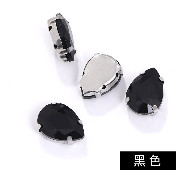 Diamante de garra de forma especial de fondo puntiagudo de gota de agua, soporte de fondo K blanco que no se desvanece, vestido de novia de bricolaje, accesorios, accesorios, taladro de garra cosido a mano