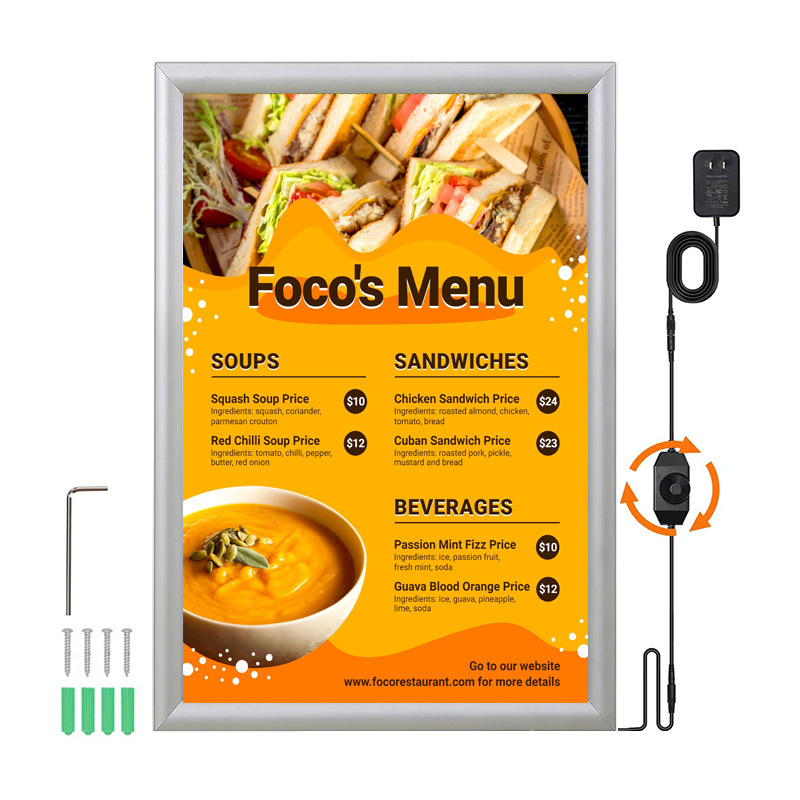 Cross-Border Photo Frames, Restaurant Menu Boards, Poster Frames, Advertising Frames, Front-Opening Aluminum Alloy Led Ultra-Thin Light Boxes for Export Cross-Border Photo Frames, Restaurant Menu Boards, Poster Frames, Advertising Frames, Front-Opening Aluminum Alloy Led Ultra-Thin Light Boxes for Export
