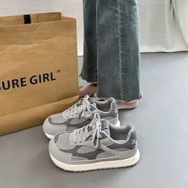 网面阿甘鞋女2026夏季新款厚底百搭透气德训鞋复古轻便休闲运动鞋