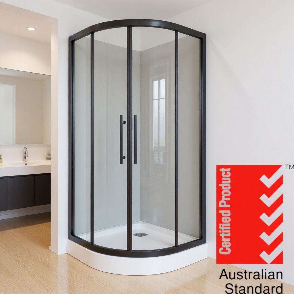 Manufacturer's In-Stock Wholesale Aluminum Alloy Australian Standard Tempered Glass Silent Stainless Steel Double Sliding Wheels Arc-Shaped Shower Room