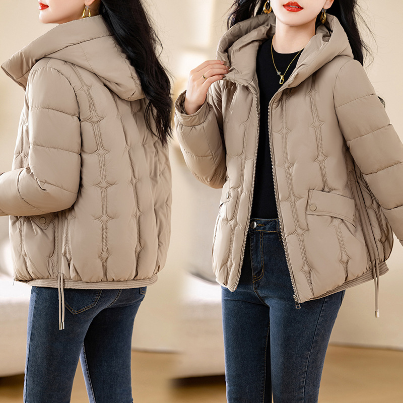 Moda de algodón caliente espeso para mujeres 2024 invierno nuevo estilo coreano casual suelto delgado abrigo de algodón