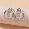 Design metal fashionable earrings from pearl, set, simple and elegant design