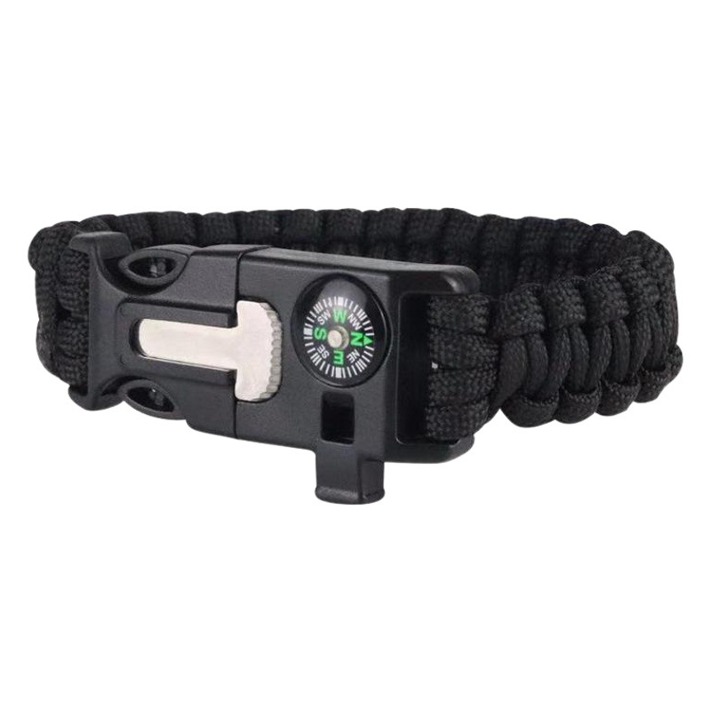 Nueva puntuación alta Shell silbato pulsera táctica al aire libre multi-función supervivencia Flint supervivencia pulsera en stock al por mayor