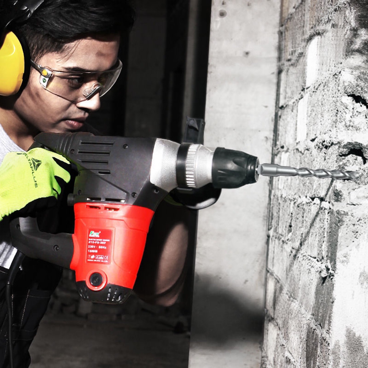 Fang Dawang Drill Lengthened Impact Hammer Drill Concrete Two Pits Round Handle Four Pits Square Handle Through Wall Square Head