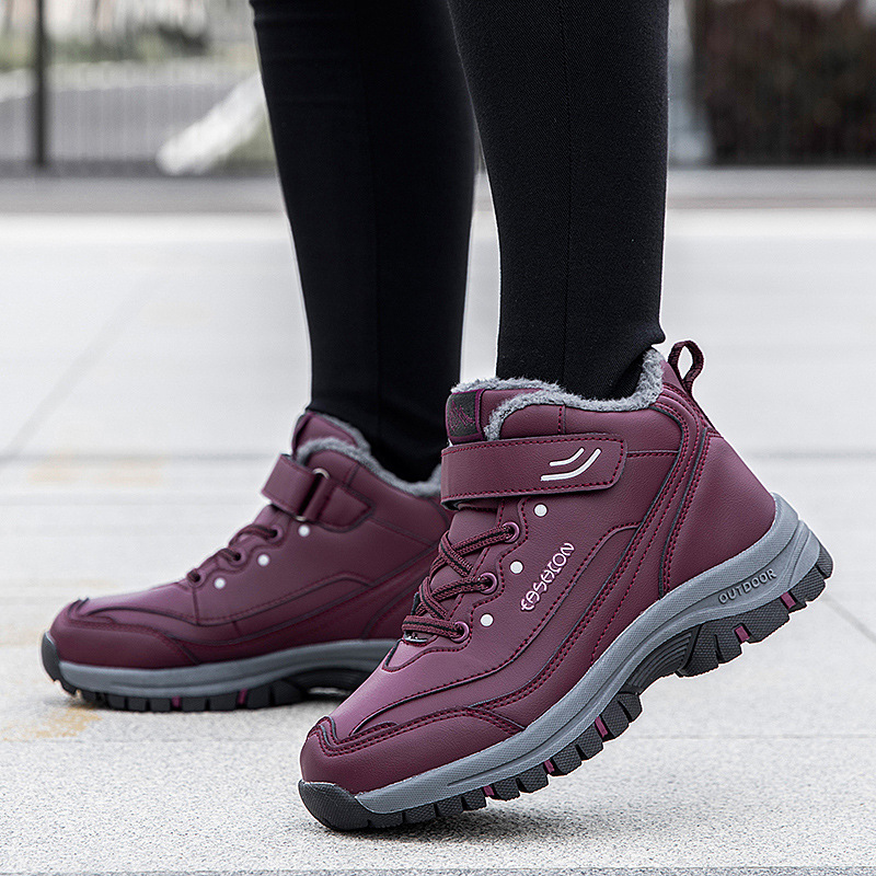 Jintai invierno calentamiento de algodón, zapatos antideslizantes, anti-desgaste, zapatos de mediana edad, botas de nieve gruesas