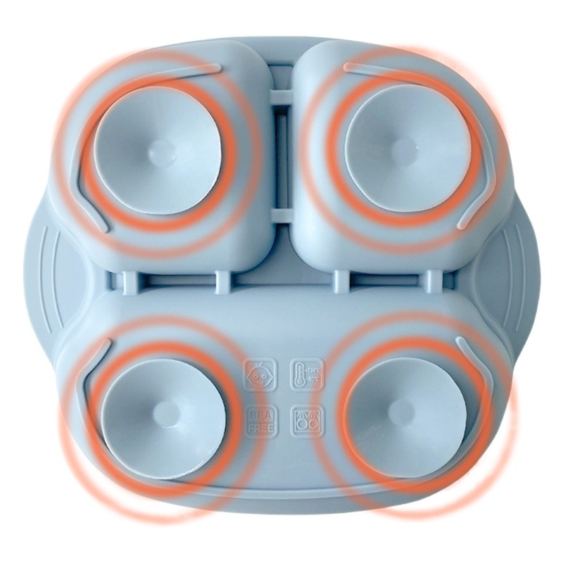 Plato de bebé transfronterizo comer tazón vajilla para niños bebé silicona acero inoxidable tenedor cuchara suplemento alimenticio herramienta resistente a la caída fabricante