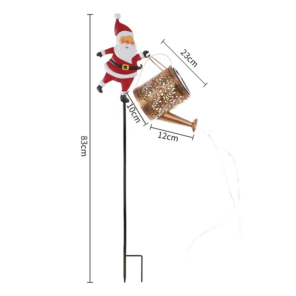 Amazon transfronterizo explota la energía solar de Navidad LED Papá Noel hervidor de agua para insertar lámparas de decoración de patio al aire libre image 4