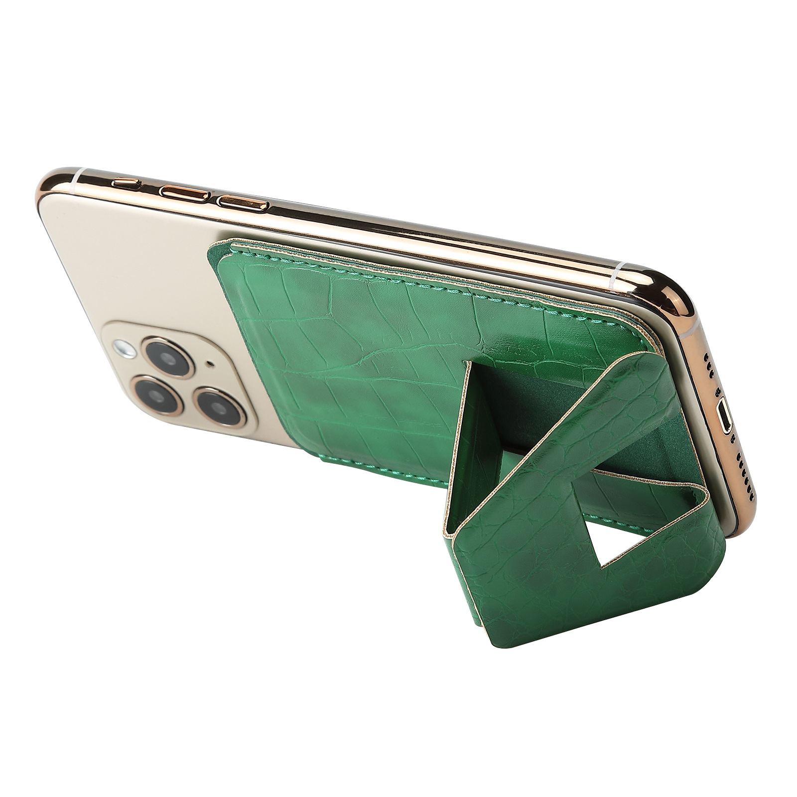 Funda para teléfono con diseño de cocodrilo en stock, con soporte magnético para tarjetas, adhesivo magnético súper fuerte, portátil para escritorio.