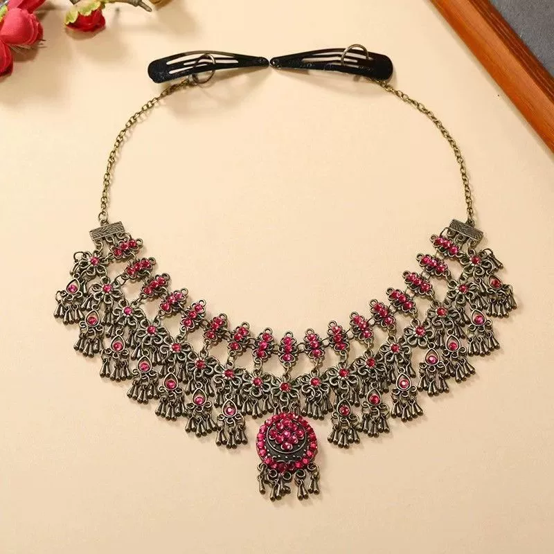 Xianjian три фиолетовых Xuan одинаковый стиль аксессуары для волос Тан Ян фиолетовый заголовок ретро кулон для бровей Античная гарнитура Hanfu