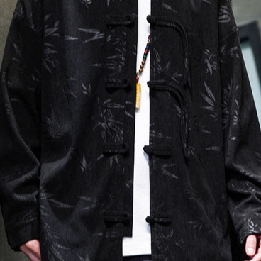 唐装男春秋款中国风男装古风大码青年中山装灯芯绒立领夹克外套潮