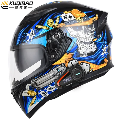 Motosiklet kaskı (dəbilqə) — Safety Gray 3C Certification - musketeer-blue-with-k20-bluetooth-m