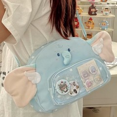 新款ins风小象痛包休闲女吧唧单肩斜挎包大容量学生通勤高颜值女