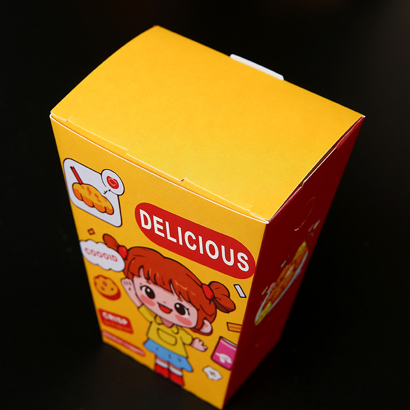 Cajas de embalaje desechables para papas fritas, nuggets de pollo y tiras de batata, ideales para llevar sin descuento.
