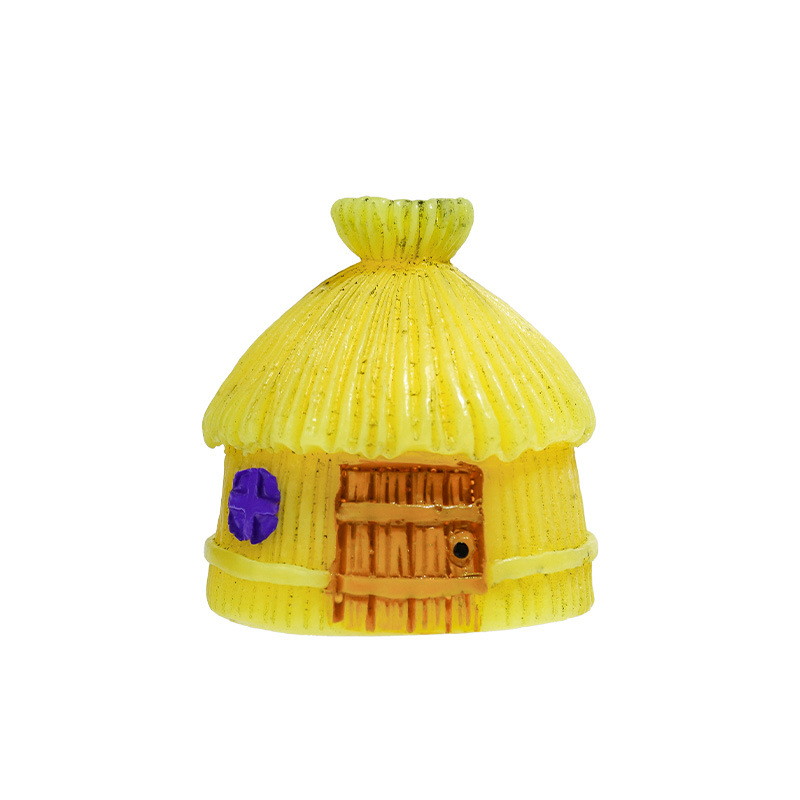 Pequeña pecera, decoración de paisaje, musgo, micropaisaje, resina decorativa, linda casa de paja, casa de campo, mini casa de paja