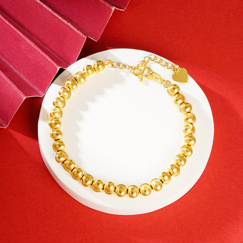 Nueva pulsera de cuentas China Vietnam arena oro antiguo patrimonio Ley Yiwu joyería suministro directo de fábrica sala de transmisión en vivo popular Retro