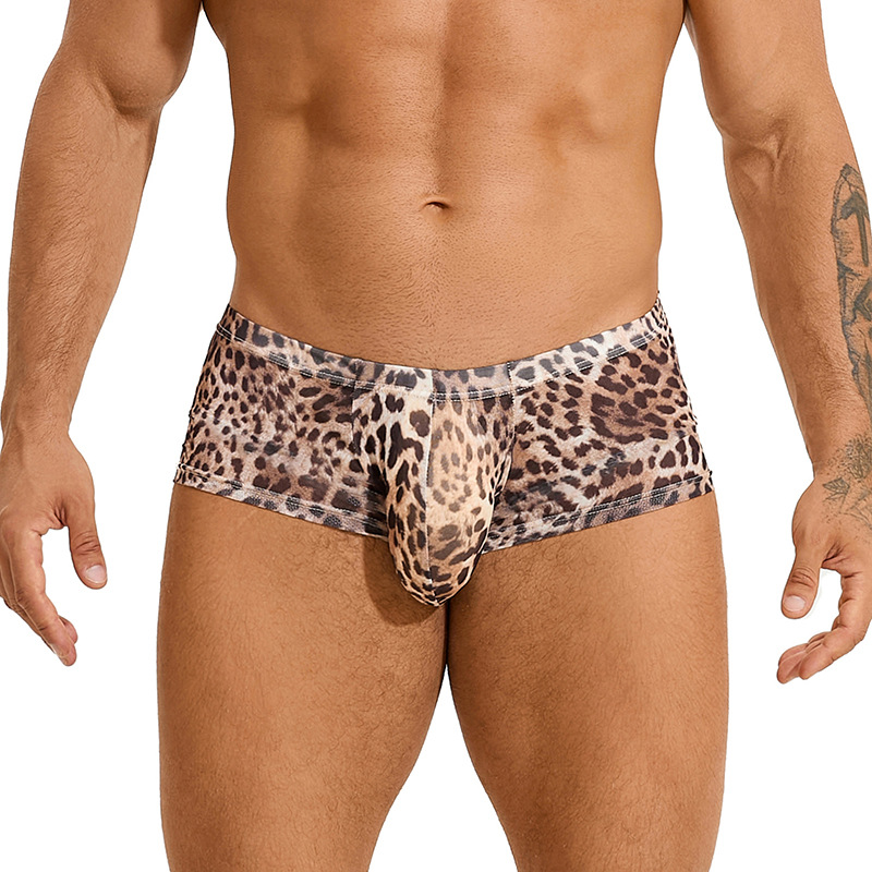 Fuente transfronteriza, pantalones sexuales de tamaño grande, pantalones cortos delgados con patrón de leopardo de cintura baja, pantalones transpirables, Amazon.