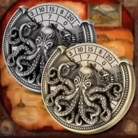 Горячая продажа DND Dice Ретро симметричная выгравированный осьминог кончик пальца гироскоп Кости Ролевая игра