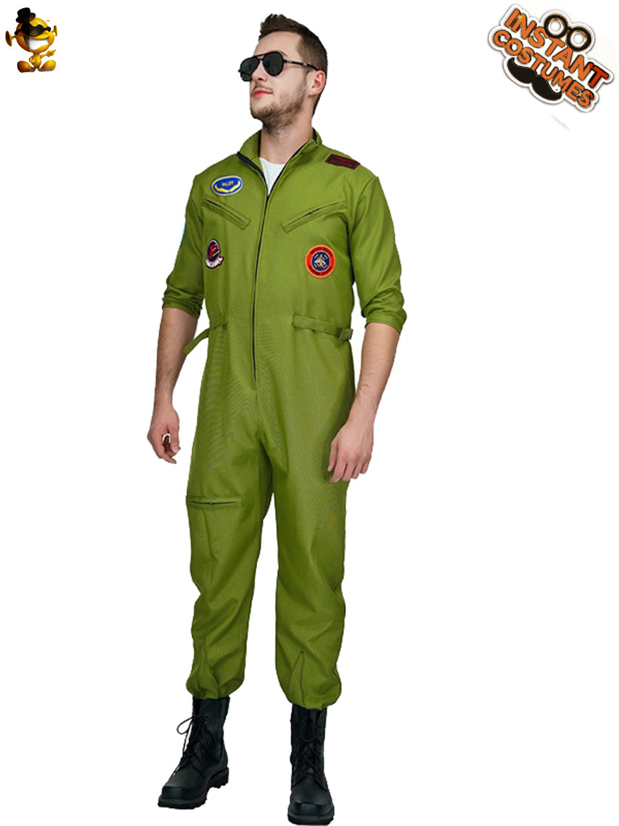 Traje de piloto de los hombres adultos traje de Rendimiento uniforme de la Fuerza Aérea de Halloween traje de fiesta Cosplay traje