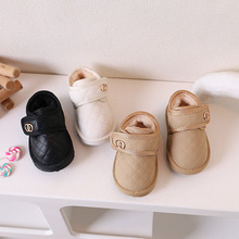 小香风宝宝雪地靴冬季厚绒男女儿童棉鞋婴儿童学步鞋小童韩版奶茶