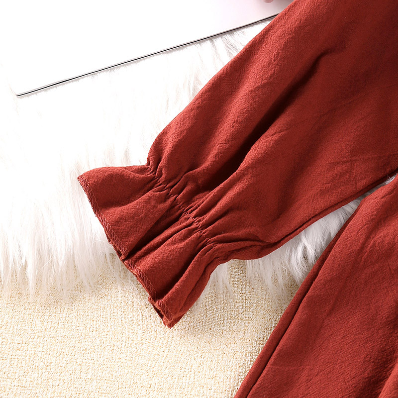 Vêtements pour enfants, nouvelle version coréenne, avec bord d'oreille en bois, robe de princesse à manches longues pour filles, printemps 2024_voghion.com