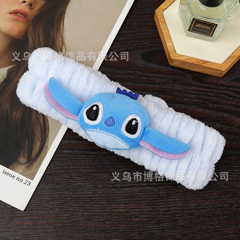 Estilo coreano Internet celebridad ins estilo lindo muñeca felpa multicolor puntada banda de pelo simple máscara facial banda de pelo