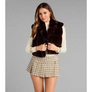 N 93534 Fur Vest Short Style ����ëë�R�� ���R�d�W���羳