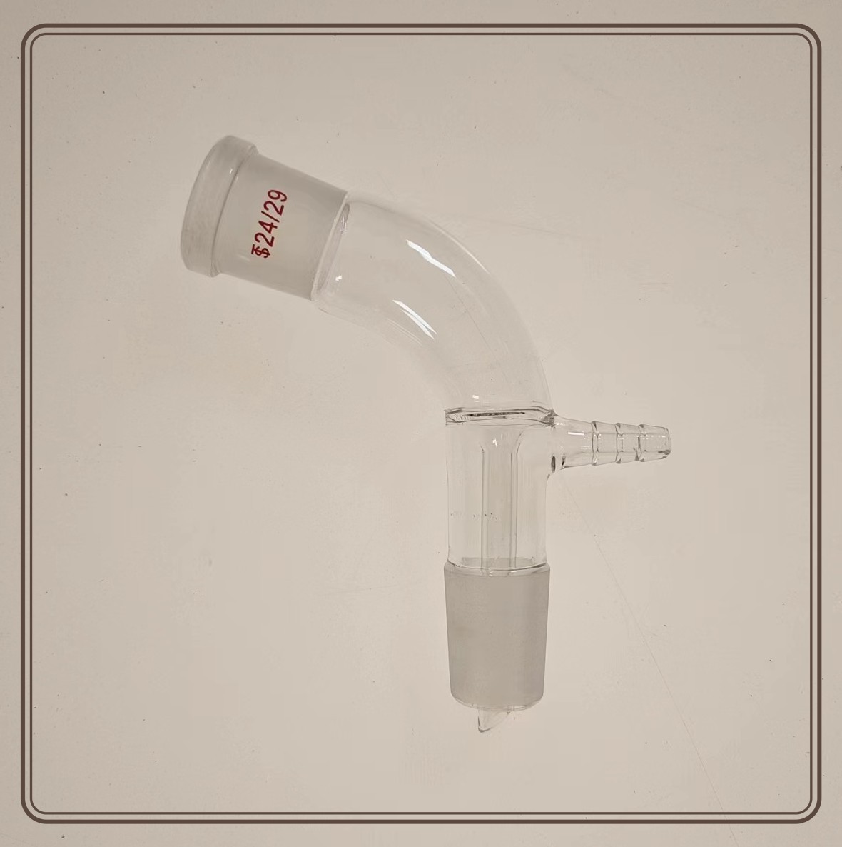 真空接收（受）管 牛角接引管 105度弯头标准磨砂口真空尾接管