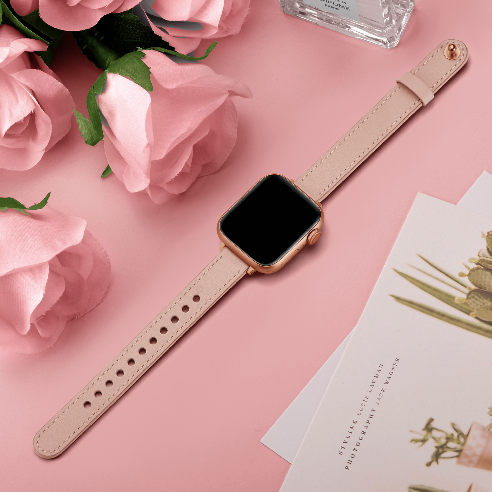 18g Weight Apple watch watchband Classification Genuine leather Material Solid Color Pattern Retro Style Retro Solid Color Apple Watch Watchband 51