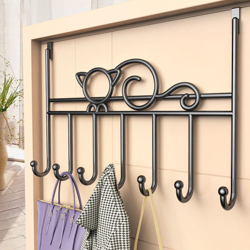 Hook behind door, clothes hanger, bathroom entrance door, punch-free storage, clothes hanger, wrought iron bold wall-mounted coat hook