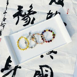 淄博琉璃手串香灰琉璃手链饰品民族复古闺蜜简约网红年兽祥瑞朱砂