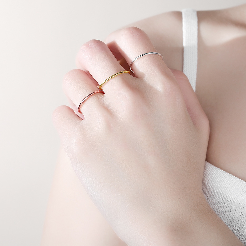Plating Design Basic, Simple Style, Classic Style Style 925 Sterling Silver Geometric Rings