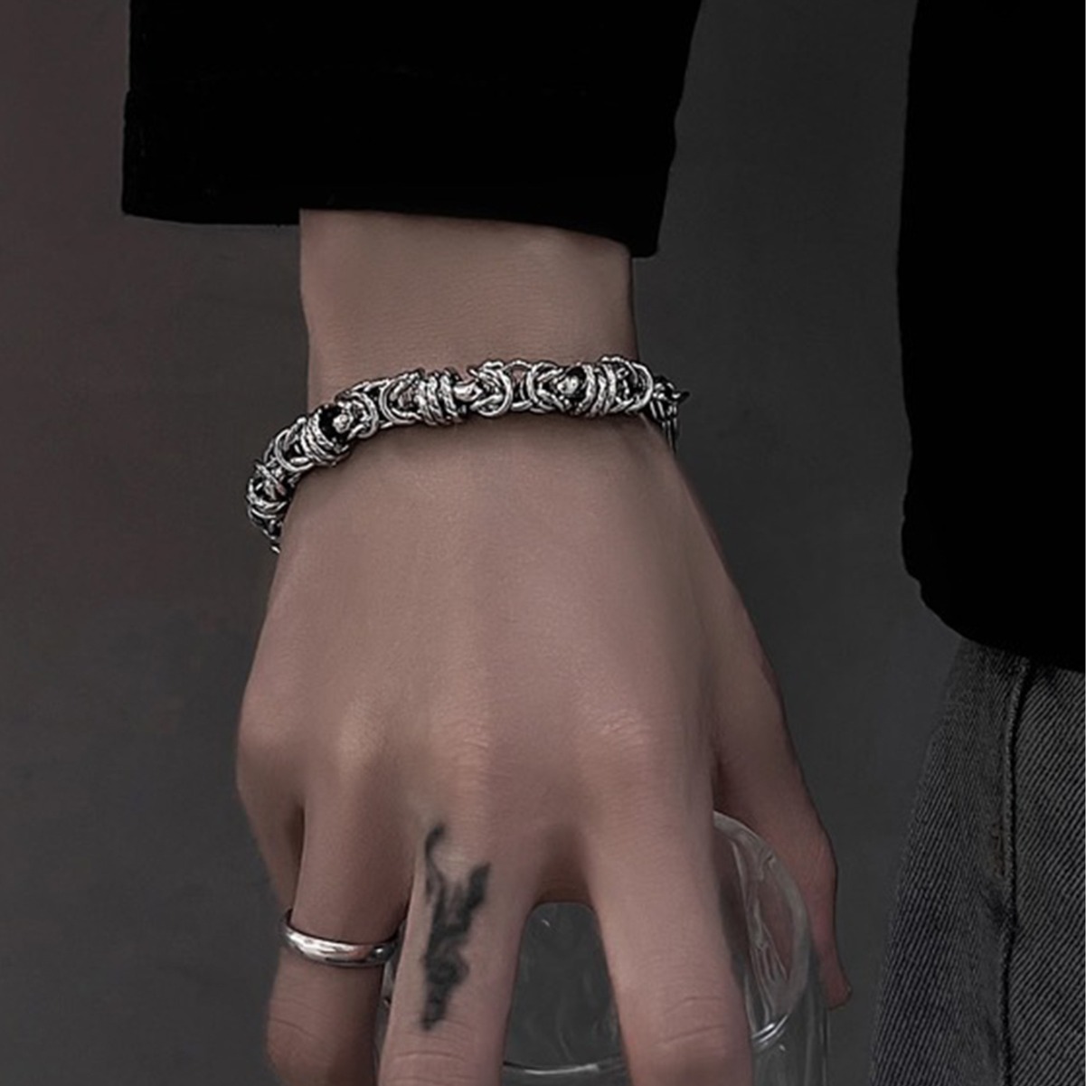 retro woven fashionable design elegant bracelet stainless steel for…