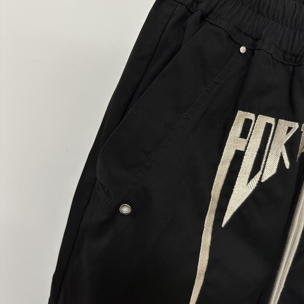 Dark Slogan Embroidered Silk Twill Wide Leg Straight Leg Loose Trousers mid Waist Long Pants Non-Stretch Care_mkmklike.com