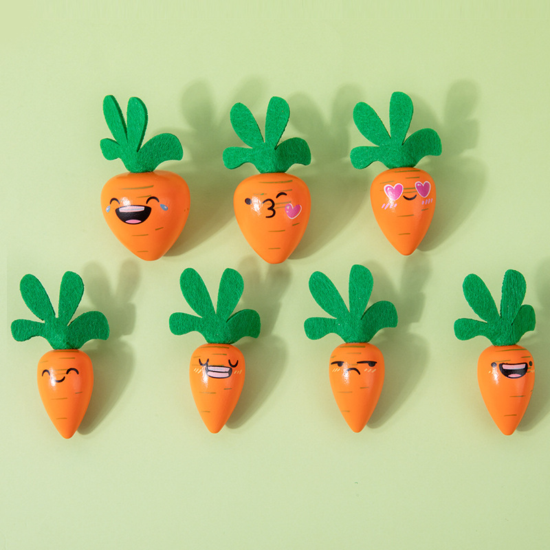 Juguetes de zanahoria juegos de zanahoria de simulación infantil de emoticones divertidas agarrar juguetes de emparejamiento de tamaño