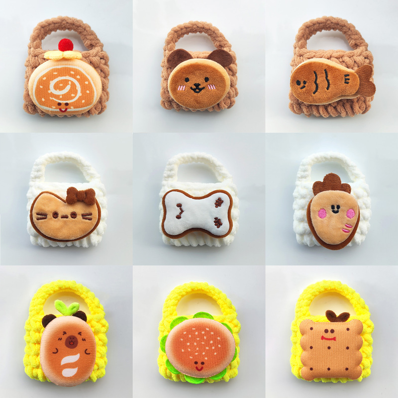 Hand-Woven Kt Cat Coin Purse Bluetooth Universal Earphone Protective Case Pendant Accessories Cute Storage Bag Earphone Bag