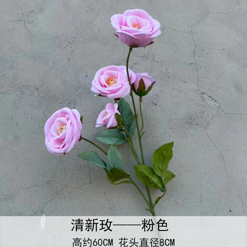 Artificial Rosa sola franela Rosa flor artificial boda decoración del hotel decoración del hogar arreglo de flores flor artificial Rose